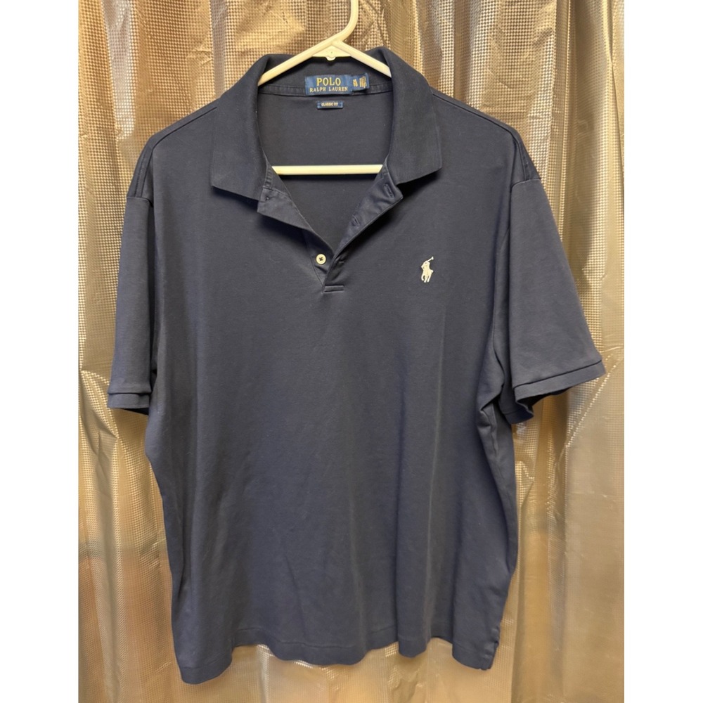 Ralph Lauren Polo Shirt Men's Size Big XL Navy Blue Short Sleeve Preppy Casual